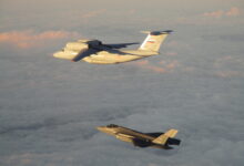 Dutch F-35 escorts a Russian Antonov An-72 Coaler transport aircraft over the Baltic Sea. Photo: Netherlands Ministry of Defence