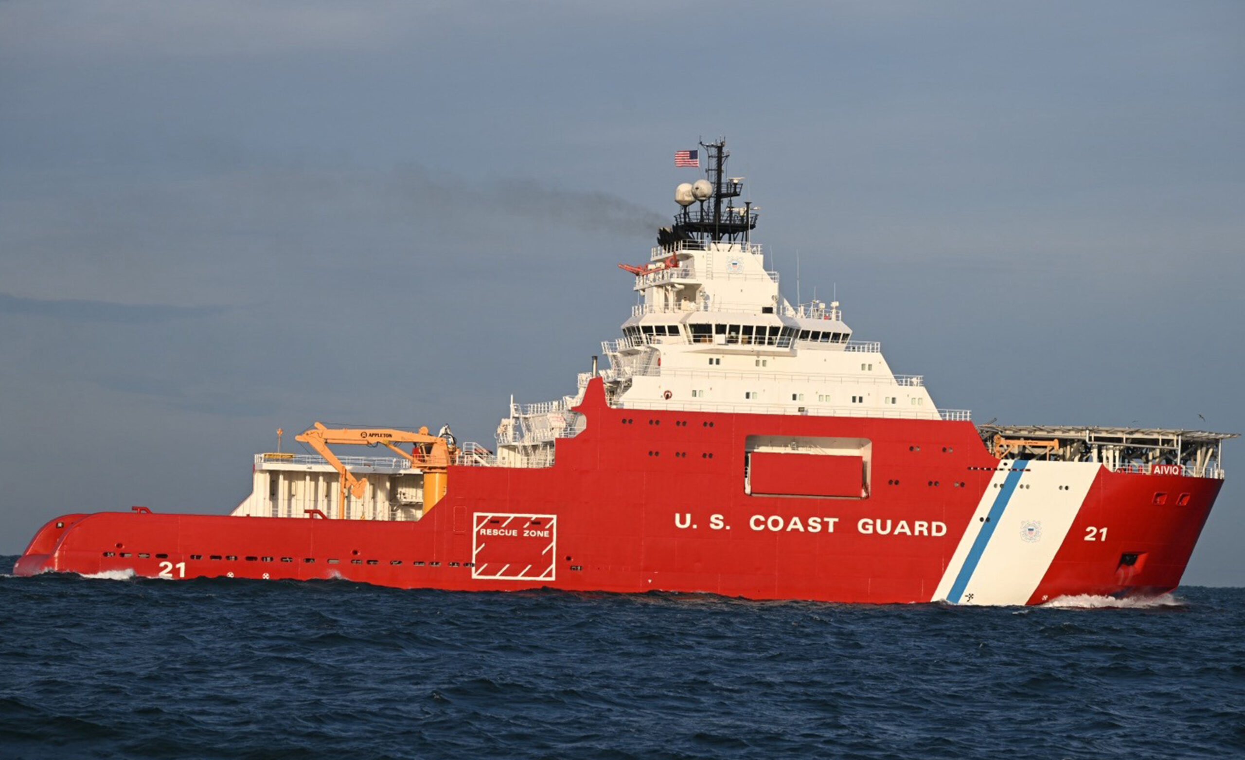 The future Coast Guard Cutter (CGC) Storis, the Service’s newest icebreaker, near Tampa, FL on December 10, 2024. The Coast Guard purchased the M/V Aiviq in November 2024 to bolster U.S. presence in the Arctic. The vessel will be renamed CGC Storis (WAGB 21) upon commissioning.