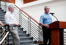 PORT-AU-PRINCE, HAITI - Former Presidents Bill Clinton and George Bush both visited the United States Embassy in Port-au-Prince, Haiti, March 22, to support the people who have been helping to rebuild Haiti after the shocking earthquake that happened Jan. 12. (U.S. Army photo by Pvt. Cody Barber)