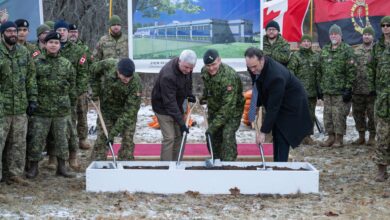 Groundbreaking ceremony of a new Canadian Armed Forces electronic warfare compound in Kingston, Ontario