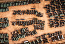 Top view of Volvo military trucks for the Estonian Defense Forces