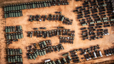 Top view of Volvo military trucks for the Estonian Defense Forces