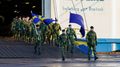 The Swedish Mechanized Infantry Battalion from the South Skåne Regiment arrived in Latvia.