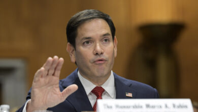 Senator Marco Rubio (R-FL) speaks before the Senate Foreign Relations Committee during his nomination hearing as Department of State Secretary in Washington DC, USA, on January 15, 2025. (Photo by Lenin Nolly/NurPhoto) (Photo by Lenin Nolly / NurPhoto / NurPhoto via AFP)