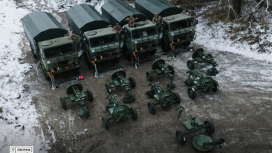 Trucks and mortarts delivered to Ukrainian Army's 22nd Mechanized Brigade