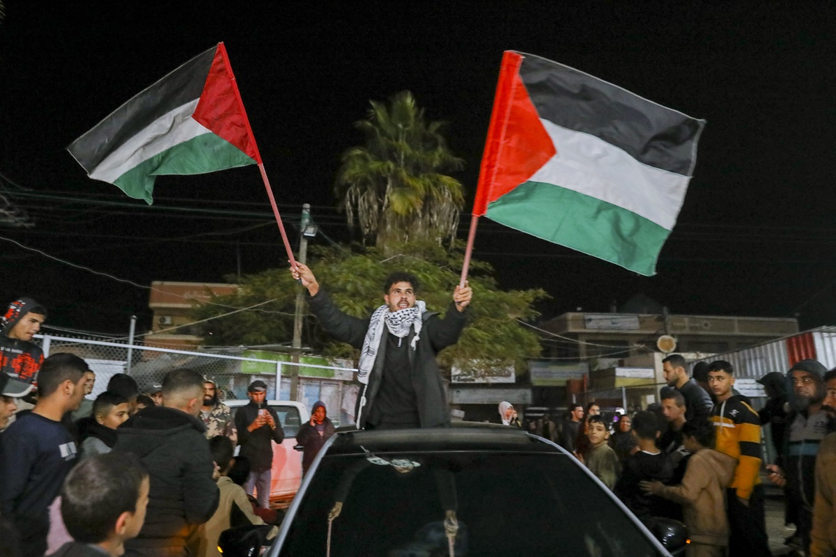 Crowds of Gazans chanted and embraced on January 15 as news spread that a ceasefire and hostage release deal had been reached between Israel and Hamas aimed at ending more than 15 months of war in the Palestinian territory.