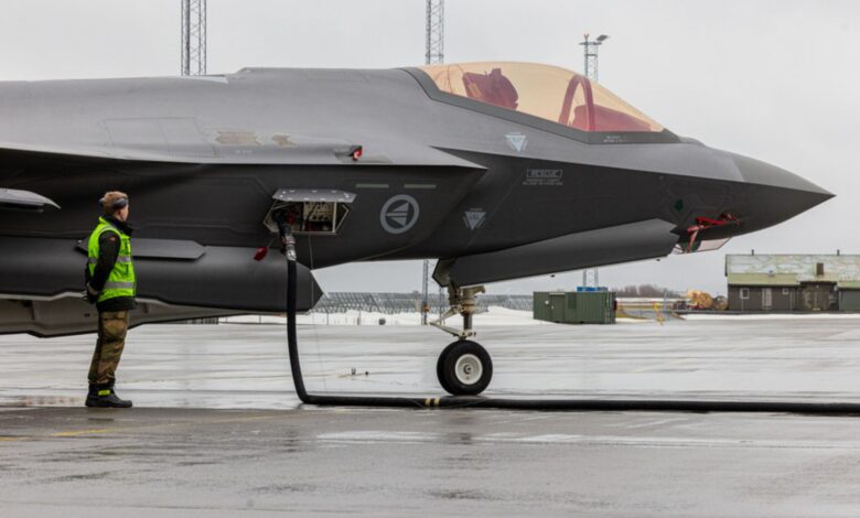 Norwegian F-35 fighter jet powered by synthetic aviation turbine fuels.