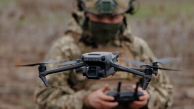 Ukrainian soldier with drone