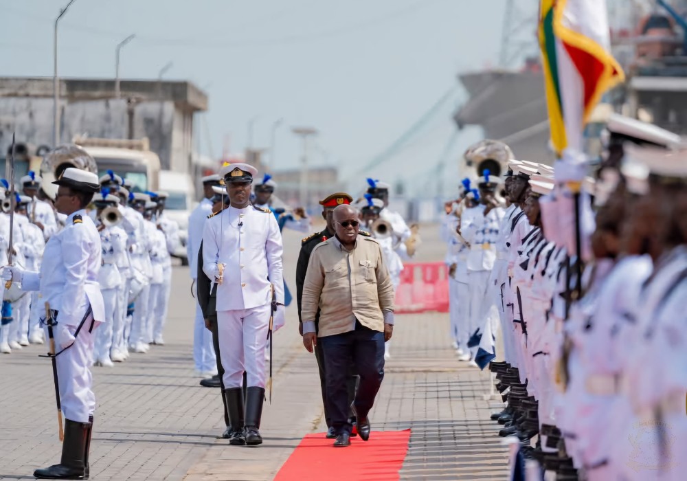 Ghana’s President Nana Akufo-Addo commissioned forward operating base and a new naval ship.