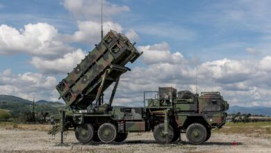 Patriot air defense missile system.