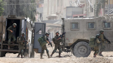 Israeli soldiers operate during a raid in the Nur Shams camp for Palestinian refugees near the city of Tulkarem in the Israeli-occupied West Bank.