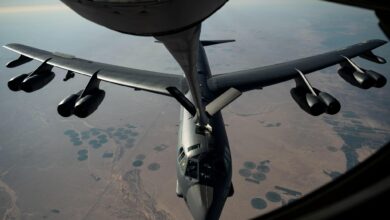 Aircraft air refueling during US Central Command (CENTCOM) Bomber Task Force Mission.