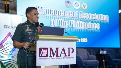 General Romeo S Brawner Jr., AFP Chief of Staff discusses the AFP’s effort to addressing national security during the MAP General Membership Meeting on February 12.