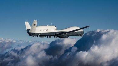 Australia's third multi-intelligence MQ-4C Triton, also known as “AUS3,” takes to the skies for its first flight at Northrop Grumman’s Palmdale, California, facility on October 29, 2024.