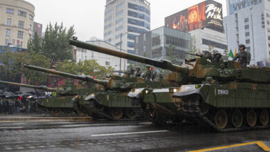 Republic of Korea Soldiers, display the K2 Black Panther during the 75th Republic of Korea Armed Forces parade, in Seoul, South Korea, on September 26, 2023. (Photo by U.S. Army Reserve Spc. Jason Palacios)