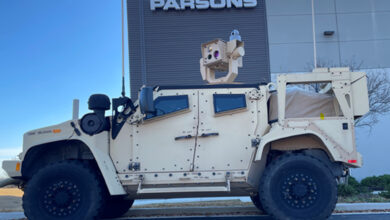 ZEUS Directed Energy System mounted on Joint Light Tactical Vehicle (JLTV).