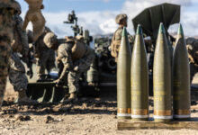U.S. Marines with India Battery, 1st Battalion, 11th Marine Regiment, 1st Marine Division, position an M777A2 lightweight 155mm howitzer during a direct fire training exercise as part of Steel Knight 23 at Marine Corps Base Camp Pendleton, California, Dec. 5, 2022. Steel Knight is an annual combined arms live-fire exercise which ensures 1st MARDIV is optimized for naval expeditionary warfare in contested spaces, and is purpose-built to facilitate future operations afloat and ashore. (U.S. Marine Corps photo by Cpl. Cameron Hermanet)