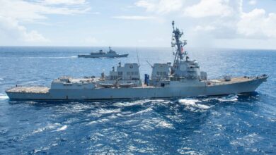 (Representative image only.) An Arleigh Burke-class guided-missile destroyer transits in the Caribbean.