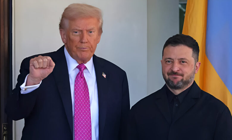 US President Trump with Ukrainian leader Zelensky.