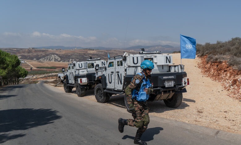 Lebanon, Kfarchouba, 2025-09-26. Patrol with the Indian unit of UNIFIL along the Israeli border, near the village of Kfarchouba, in southern Lebanon. UN peacekeepers have been deployed along the border with Israel since 1978. Photo by Angeline Desdevises / Hans Lucas. Liban, Kfarchouba, 2025-09-26. Patrouille avec l unite indienne de la FINUL le long de la frontiere israelienne, pres du village de Kfarchouba, dans le sud du Liban. Les casques bleus de l ONU sont deployes le long de la frontiere avec Israel depuis 1978. Photographie par Angeline Desdevises / Hans Lucas. (Photo by Angéline Desdevises / Hans Lucas via AFP)