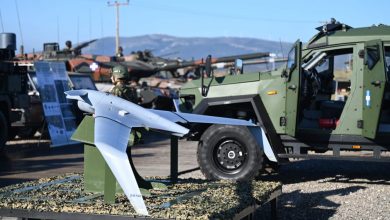 A drone on display during Greece's field exercise in November 2025.
