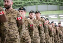 Canadian Army soldiers stand during the opening ceremonies for North Wind 26 on Camp Makomanai, Japan, Jan. 22, 2026. North Wind is a bilateral U.S. Army Japan and Japan Ground Self-Defense Force winter field training exercise in Hokkaido, Japan—running from Jan. 20–Feb. 3—focused on enhancing bilateral tactics, techniques and procedures for extreme cold-weather conditions and enhancing interoperability and readiness between U.S. and Japanese forces. (U. S. Army photo by Sgt. John Russell)