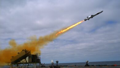 A Kongsberg Naval Strike Missile (NSM) is launched from the U.S. Navy littoral combat ship USS Coronado (LCS-4) during missile testing operations off the coast of Southern California (USA). The missile scored a direct hit on a mobile ship target.