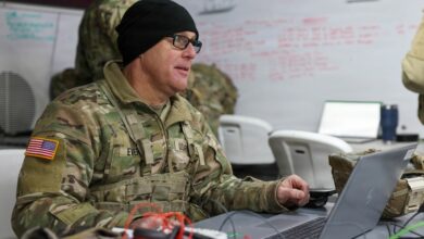 A US Army human resource specialist supports command operations during Ivy Sting 4 at Fort Carson, Colorado. Photo: Spc. Cecilia Jasinski/DVIDS