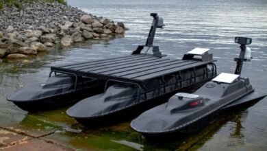 The RAY and FOG unmanned surface vessels. Photo: NEWT21