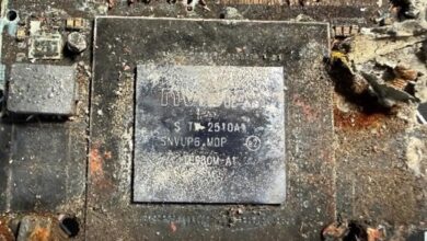 Nvidia processor recovered from a Russian weapon. Photo: HUR