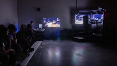 U.S. Marines with 10th Marine Regiment, 2d Marine Division, wait to use the new Multi-Platform Driving Simulator at Marine Corps Base Camp Lejeune, North Carolina, March 26, 2026.