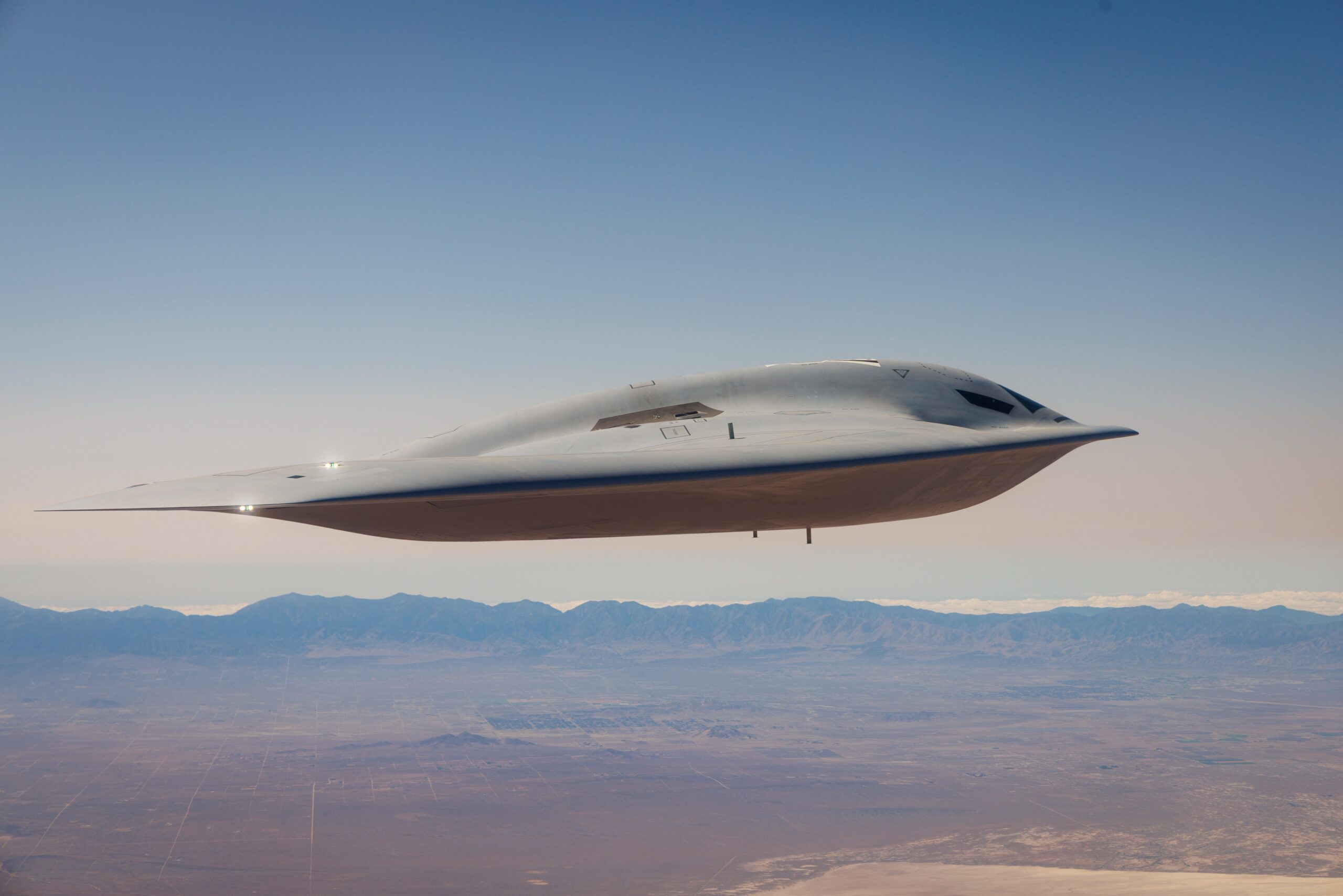 A second B-21 Raider, the nation’s sixth-generation stealth bomber, joins flight testing at Edwards Air Force Base, Calif., Sept. 11, 2025. The program is a cornerstone of the Department of the Air Force’s nuclear modernization strategy, designed to deliver both conventional and nuclear payloads. (Courtesy photo)