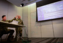 US Army personnel teach the Maven Smart System at the National Guard Bureau in Arlington, Virginia, on Feb. 20, 2026. Photo: Master Sgt. Whitney Hughes/DVIDS