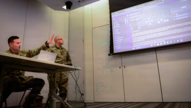 US Army personnel teach the Maven Smart System at the National Guard Bureau in Arlington, Virginia, on Feb. 20, 2026. Photo: Master Sgt. Whitney Hughes/DVIDS