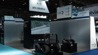 M4 and A1 unmanned ground vehicles on display. Photo: Ark Robotics