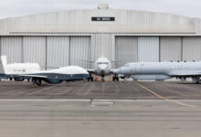 A Royal Australian Air Force P-8A Poseidon aircraft representing No. 11, No. 12, and No. 292 Squadrons (centre), an MQ-4C Triton from No. 9 Squadron (left), and an MC-55A Peregrine from No. 10 Squadron representing the Air "ISR Family" of jets in No. 92 Wing at RAAF Base Edinburgh, South Australia. This image has been digitally altered. *** Local Caption *** On Tuesday 22 September 2026, Acting Prime Minister and Minister for Defence, the Honourable Richard Marles MP, accompanied by Chief of Air Force Air Marshal Stephen Chappell DSC, CSC, OAM, visited RAAF Base Edinburgh to announce a series of significant milestones for Australia's Air Intelligence, Surveillance and Reconnaissance (Air ISR) capabilities. The Acting Prime Minister announced the achievement of Initial Operational Capability (IOC) for the MQ-4C Triton and MC-55A Peregrine, the completion of major upgrades to the first two P-8A Poseidon aircraft in Australia's fleet in the United States, and the forthcoming commencement of upgrades to the remaining fleet at the recently opened Deep Maintenance and Modification Facility at RAAF Base Edinburgh. These milestones represent a significant enhancement to the Royal Australian Air Force's ability to deliver persistent intelligence, surveillance and reconnaissance effects across Australia's primary area of military interest. RAAF Base Edinburgh is the Royal Australian Air Force's principal Air ISR hub and home to No. 92 Wing, which operates the P-8A Poseidon, MQ-4C Triton and MC-55A Peregrine through Nos. 9, 10, 11, 12 and 292 Squadrons. Built through years of collaboration between Defence, industry and the United States, Australias integrated Air ISR fleet continues to grow.