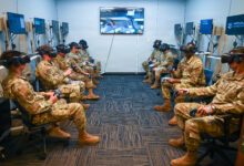 433rd Aircraft Maintenance Squadron Citizen Airmen engage with various virtual reality maintenance training scenarios at Joint Base San Antonio-Lackland, Texas, Aug. 10, 2026. The 433rd Maintenance Group is leveraging VR technology to run its Maintenance Qualification Training Program, allowing maintainers to hone their skills in a digital space while reducing costs and demands on the C-5M Super Galaxy fleet. (U.S. Air Force photo by Julian Hernandez)