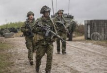 Canadian Army soldiers conduct stability operations during Exercise MAPLE RESOLVE 19 in Wainwright, Alberta, on May 15, 2019. Photo: Department of National Defence