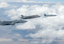 FQ-42 Vengeance unmanned aerial system flying alongside fighter jets. Photo: General Atomics Aeronautical Systems, Inc.