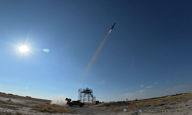 Roketsan's Karaok successfully hits an aerial target.