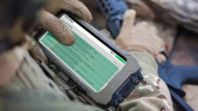 A soldier uses Babcock’s Nomad AI-powered signal intelligence platform in the field. Photo: Babcock