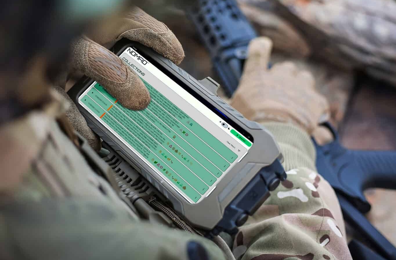 A soldier uses Babcock’s Nomad AI-powered signal intelligence platform in the field. Photo: Babcock