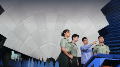 Students and personnel at the National University of Defence Technology’s College of Intelligence Science and Technology in China. Photo: National University of Defence Technology