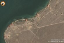 Satellite imagery over Crimea showing boathouses for unmanned surface vessels. Photo: CyberBoroshno