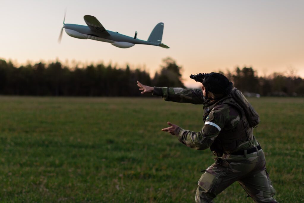 A Swedish Army drone operator launches a reconnaissance drone on Gotland during Exercise Aurora 26. More than 18,000 troops from 13 countries participated in the Swedish-led exercise. Photo: Swedish Armed Forces/NATO
