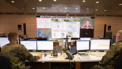German Bundeswehr personnel work in an operations center. Photo: Bundeswehr