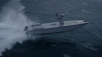 Devil Ray catamaran-type unmanned surface vessel. Photo: MARTAC