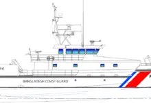Rendering of the Bangladesh Coast Guard's future Riverine Patrol Vessel