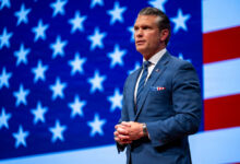 US Secretary of War Pete Hegseth delivers remarks during a State of the Force address at Marine Corps Base Quantico, Virginia, on Sept. 30, 2026. Photo: Petty Officer 1st Class Eric Brann/DVIDS