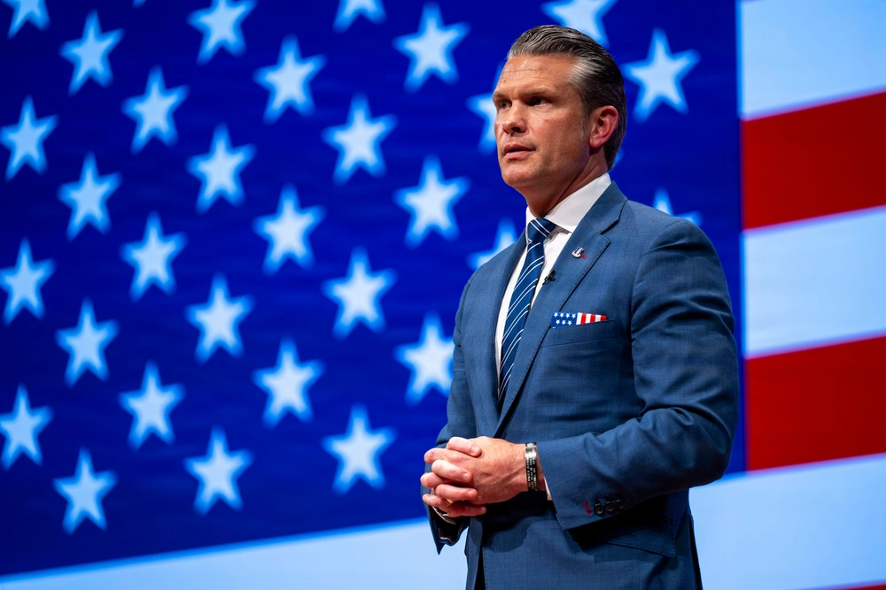 US Secretary of War Pete Hegseth delivers remarks during a State of the Force address at Marine Corps Base Quantico, Virginia, on Sept. 30, 2026. Photo: Petty Officer 1st Class Eric Brann/DVIDS